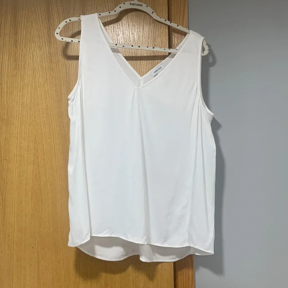 Nordstrom Double V-Neck Top in Ivory Cloud - Size Large - Picture 1 of 4